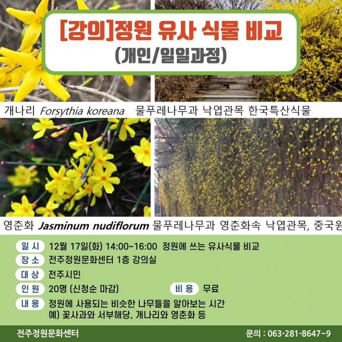 정원유사식물비교(개인/일일과정)